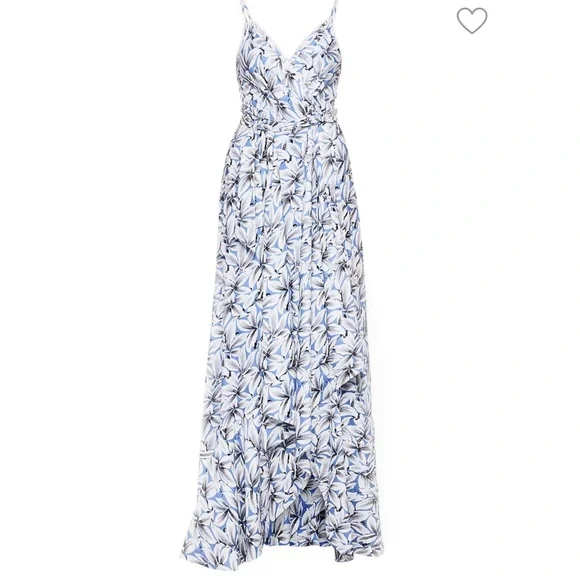 Jonathan Simkhai | Ava Floral Wrap Linen Blend Gown in Pacific Print Size 2 - Picture 12 of 12